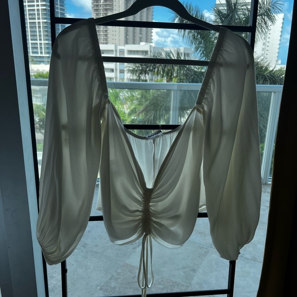 NWT Reformation Desmond Top in Ivory Size 10 - Picture 12 of 16